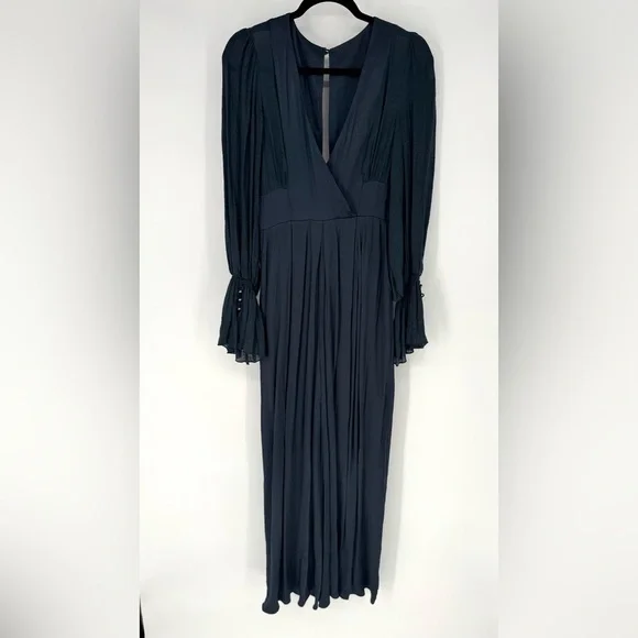 Free People not your baby satin navy Blue feminine bohemian Jumpsuit - Picture 3 of 8